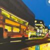 Oxford Street in London at Night with Figures & Red Bus - Image 18