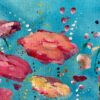 Abstract Landscape Art with Red & Pink Flowers on an Abstract Blue Background - Image 18