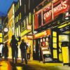 Oxford Street in London at Night with Figures & Red Bus - Image 17