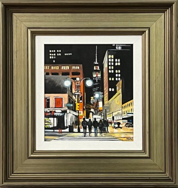 Figures at Empire State Building New York Night
