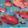 Abstract Landscape Art with Red & Pink Flowers on an Abstract Blue Background - Image 15