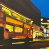 Oxford Street in London at Night with Figures & Red Bus - Image 19