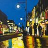 Oxford Street in London at Night with Figures & Red Bus - Image 2