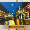 Oxford Street in London at Night with Figures & Red Bus - Image 6