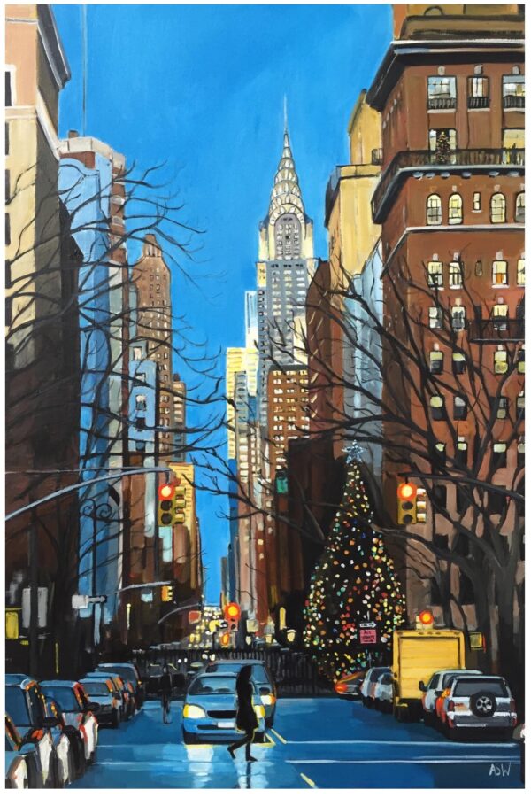 Limited Edition Print of Christmas in New York with Chrysler Building