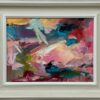 Pink & Turquoise Abstract Expressionist Painting - Image 3
