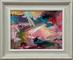 Pink & Turquoise Abstract Expressionist Painting