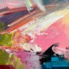 Pink & Turquoise Abstract Expressionist Painting - Image 20