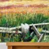 Painting of Lancashire Fields in English Countryside - Image 14