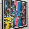 Painting of New York City Street after Rain with Figures, Cars by British Artist - Image 3