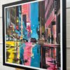 Painting of New York City Street after Rain with Figures, Cars by British Artist - Image 5