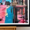 Painting of New York City Street after Rain with Figures, Cars by British Artist - Image 7