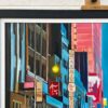 Painting of New York City Street after Rain with Figures, Cars by British Artist - Image 10