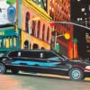 New York City Panoramic Street Scene with Limousine and Neon Lights in the Rain - Image 16