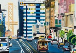 Painting of San Francisco California Bay Bridge by Contemporary British Artist