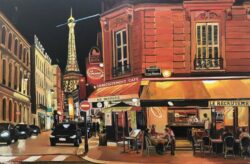 Parisian Café Eiffel Tower Paris France Limited Edition Print
