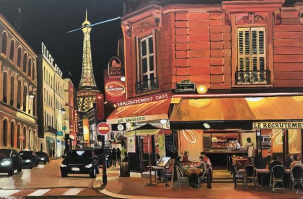 Parisian Café Eiffel Tower Paris France Limited Edition Print