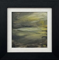 Miniature Textured Abstract Art Unique Original Painting using Green & Yellow