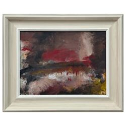 Dark Red & Black Expressive Abstract Painting