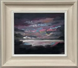 Blue, Pink & Black Moody Abstract Landscape