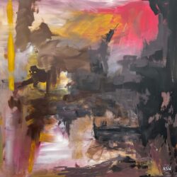 Black Yellow & Red Abstract Expressionist Art