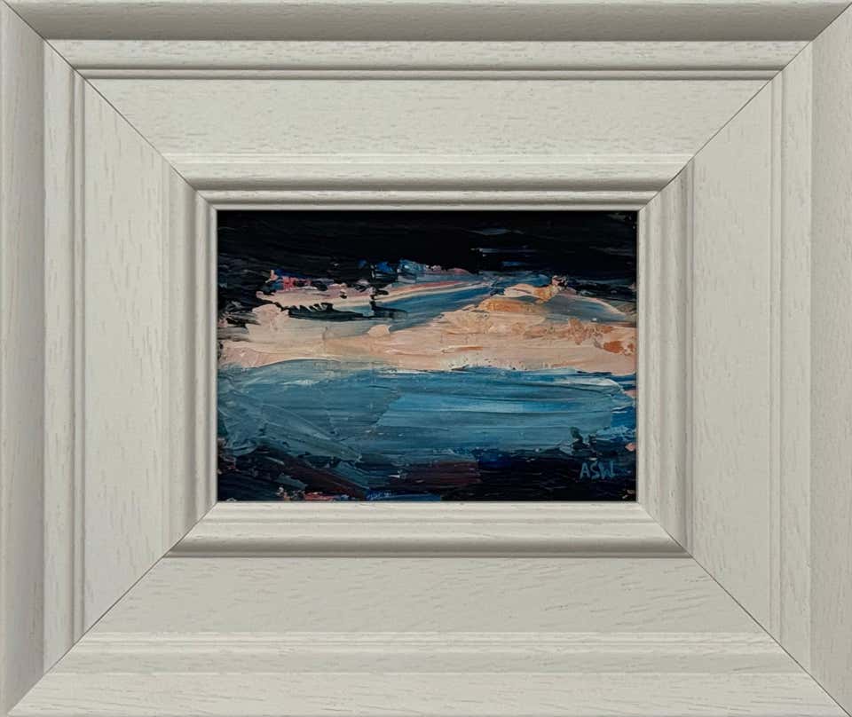 Twilight Reflections Miniature Abstract Landscape Art Study