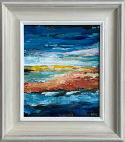 Blue & Yellow Abstract Impressionist Seascape Landscape