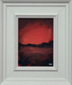 Crimson Shadow - Miniature Abstract Landscape Art